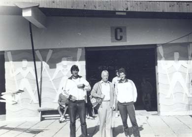 Trener Romano Bajlo, predsjednik ''Jadrana'' Mato Marlais i Branko Grdović na SP na Bledu 1979